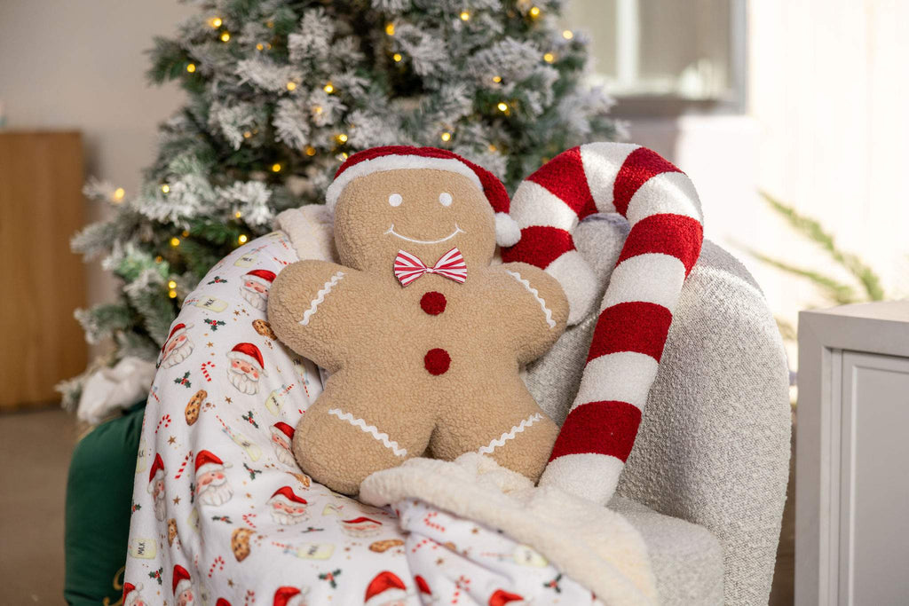 gingerbread man christmas cushion